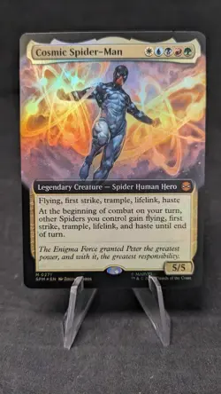 Cosmic Spider-Man (Extended Art) FOIL -MTG Magic the Gathering Spiderman-Crimped - Image 1