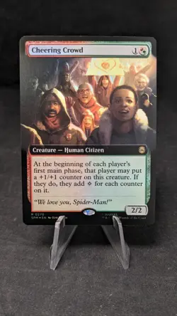 Cheering Crowd (Extended Art) FOIL - MTG Magic the Gathering Spiderman - Crimped - Image 1