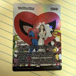 [FOIL] MTG Marvel Spider-Man Wedding Ring Borderless English White Mythic Rare - Image 1