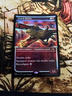 MTG Lizard Blades Kamigawa: Neon Dynasty 385 Foil Rare - Image 1