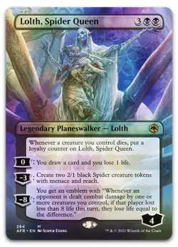 Lolth, Spider Queen (Borderless) #284 (Foil) (NM) Forgotten Realms AFR Magic MTG - Image 1