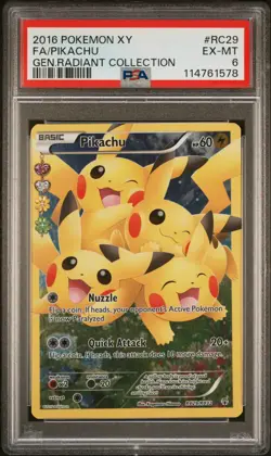 2016 POKEMON GENERATIONS RADIANT COLLECTION PIKACHU #RC29 PSA 6 EX #114761578 - Image 1