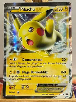 Pikachu EX XY174 Promo Black Star Deutsch Poor Pokemon - Image 1