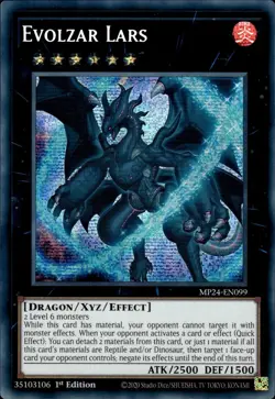YUGIOH Secret Rare Evolzar Lars MP24-EN099 1st Edition NM Card - Image 1
