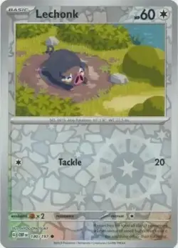 Lechonk 180/197 Reverse Common Obsidian Flames Pokemon Cards - Image 1