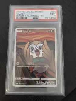 Pokemon Rowlet Munch Scream Full Art Promo Card 290/Sm-p PSA 9 - Image 1