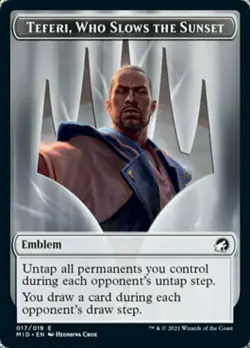 MTG TEFERI, WHO SLOWS THE SUNSET EMBLEM TOKEN Innistrad: Midnight Hunt NM - Image 1