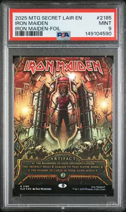 2025 MTG SECRET LAIR DROP IRON MAIDEN: EDDIE UNCHAINED-FOIL IRON MAIDEN PSA 9 - Image 1