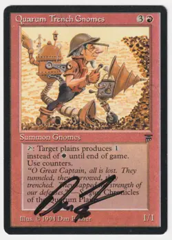 Signed Quarum Trench Gnomes MP Legends Artist Dan Frazier 1994 MTG Reserved List - Image 1
