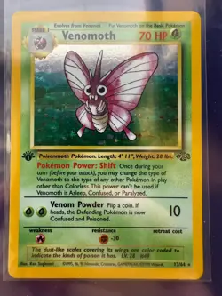 Venomoth [1st Edition] #13 Pokemon Jungle Holo - Image 1