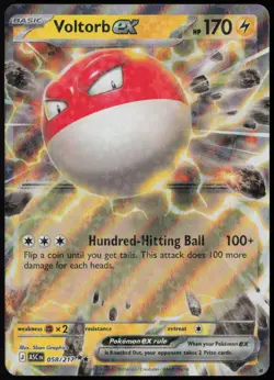 Voltorb ex 058/217 Ascended Heroes Double Rare Holo Pokemon NM - Image 1
