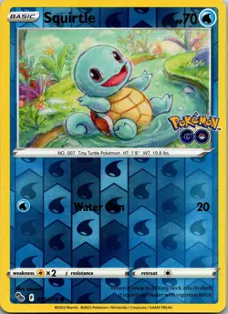 Squirtle 015/078 Common Pokemon GO Pokemon Reverse Holo Near Mint - Image 1