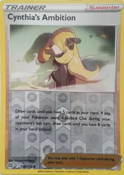 138/172 CYNTHIA'S AMBITION REVERSE HOLO BRILLIANT STARS POKEMON CARD - Image 1
