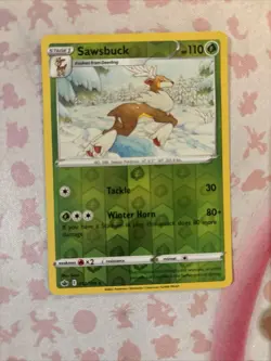 🚀Sawsbuck 012/198 Reverse Holo Rare Chilling Reign Pokemon Cards TCG Mint - Image 1