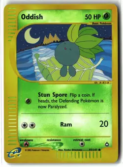 2003 Oddish ⭐ 97/147 Reverse Holo Reverse Holo Vintage Aquapolis Pokemon LP - Image 1