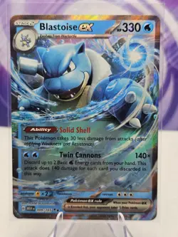Pokemon TCG SV: Scarlet & Violet 151 Blastoise ex Double Rare 009/165 NM - Image 1