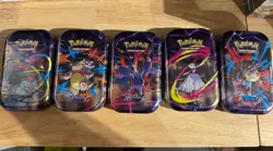 Pokemon Sealed TCG Mega Evolution Mega Heroes Mini Tins Set Of 5 All Art Pokemon - Image 1