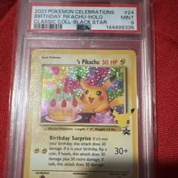 Pokemon TCG Birthday Pikachu 24/53 Celebrations Classic Collection Holo PSA 9 - Image 1