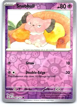 Snubbull 087/197 Common Obsidian Flames Pokemon Reverse Holo Near Mint - Image 1