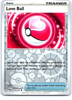 Love Ball 156/167 Uncommon Twilight Masquerade Pokemon Reverse Holo Near Mint - Image 1