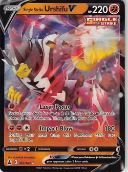 Single Strike Urshifu V 085/163 Holo V Rare Battle Styles Pokemon Near Mint - Image 1