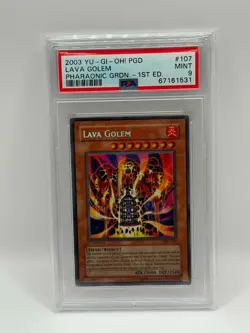2003 YU-GI-OH! PGD-PHARAONIC GUARDIAN 1ST EDITION #107 LAVA GOLEM PSA 9 - Image 1