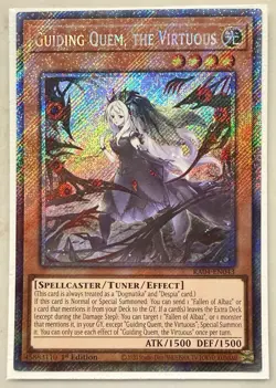 Yugioh! 1x Guiding Quem, the Virtuous RA04-EN043 Platinum Secret Rare 1st Ed NM - Image 1