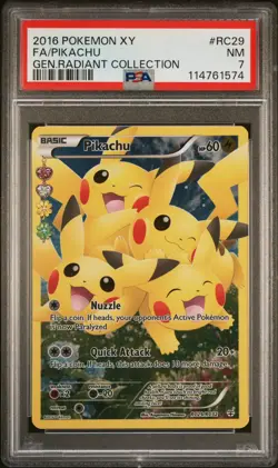 2016 POKEMON GENERATIONS RADIANT COLLECTION PIKACHU #RC29 PSA 7 NM #114761574 - Image 1
