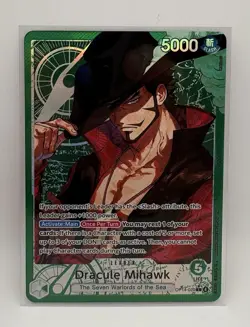 2026 One Piece Dracule Mihawk OP14-020 (Alt. Art) Leader The Azure Sea's Seven - Image 1