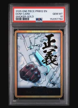 2025 ONE PIECE PBR-02 PREMIUM BOOSTER SMOKER GOLD DON PSA 10 - Image 1
