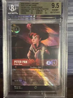2024 DISNEY LORCANA EN3 INTO THE INKLANDS #215 PETER PAN PIRATE BANE Beckett 9.5 - Image 1