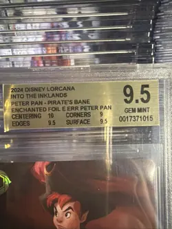 2024 DISNEY LORCANA EN3 INTO THE INKLANDS #215 PETER PAN PIRATE BANE Beckett 9.5 - Image 3