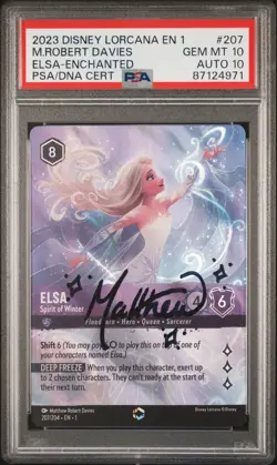 DISNEY LORCANA EN 1-THE FIRST CHAPTER ELSA - SPIRIT OF WINTER PSA 10 AUTO 10 - Image 1