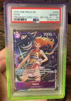 2025 One Piece NAMI OP09-070 Premium Card Collection Vol 4 “Gengar Nami” PSA 10 - Image 1
