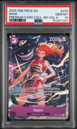 2025 One Piece NAMI OP09-070 Premium Card Collection Vol 4 “Gengar Nami” PSA 10 - Image 2