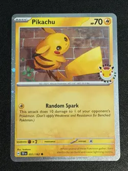 Pikachu 051/162 Pokemon Day 2026 Cosmos Holo Promo Pokemon Card - NM - Image 1