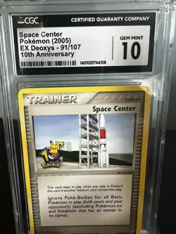 Space Center Pokemon 2005 EX Deoxys 91/107 10th Anniverary CGC Gem Mint 10 - Image 2