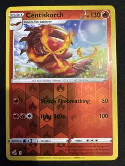 Reverse Holo Centiskorch 49/264 Fusion Strike Misa Tsutsui Art Pokemon TCG Card - Image 1