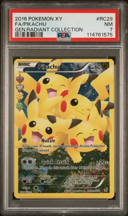 2016 POKEMON GENERATIONS RADIANT COLLECTION PIKACHU #RC29 PSA 7 NM #114761575 - Image 1