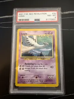 PSA 8 NM-MT Lugia 20/64 Unlimited Non Holo Rare 2001 Pokemon Neo Revelation - Image 1