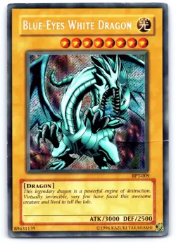 Yugioh Blue Eyes White Dragon BPT-009 Secret Rare UnLimited Edition HP/DMG - Image 1