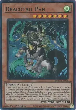 YUGIOH 3x Dracotail Pan x3 JUSH-EN003 - Super Rare 1st ED - NM/M - Image 1