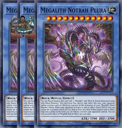 Yugioh! 3x Megalith Notrah Plura DOOD-EN034 Super Rare 1st Ed NM - Image 1