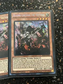 Yugioh 3x Blazing Cartesia, The Virtuous MP23 Prismatic Secret Rare 1st Ed NM - Image 2