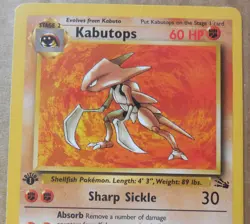 Kabutops 24/62 1st Edition Rare Non-Holo Fossil Set Pokemon Card MP - Image 2