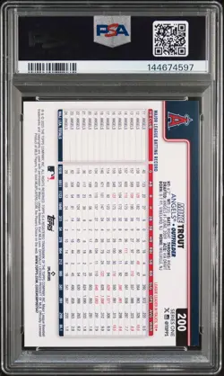 2025 Topps #200 Mike Trout Holo Foil PSA 10 Angels MLB Baseball Gem Mint Card - Image 2