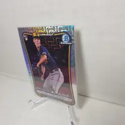 2026 Bowman Chrome Jacob Misiorowski Mojo Refractor #35 Rookie Card Brewers - Image 3