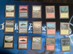 MTG Beta Complete Set of 15 Basic Lands Played Magic the Gathering - Image 1