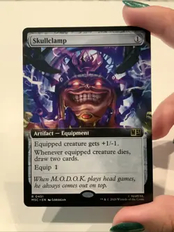 Skullclamp (Extended Art) Rare MTG Marvel Super Heroes Commander 0451 - Image 1