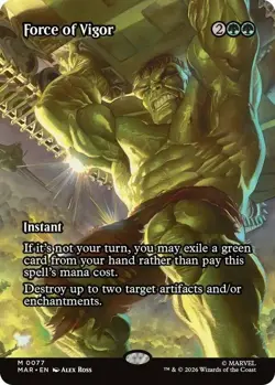 x1 Force of Vigor - Foil - Borderless M MTG Marvel Universe M/NM, English - Image 1